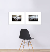 Load image into Gallery viewer, Duo of white crochet sheets by the window
