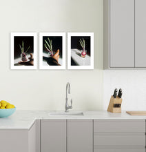 Load image into Gallery viewer, Trio of photos of a black woman picking up an onion in a glass
